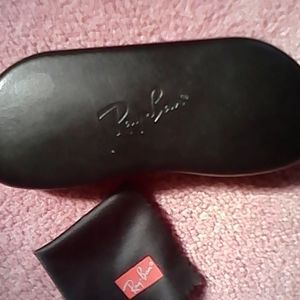 New Ray Ban Leather Hard case with Cleaning Cloth